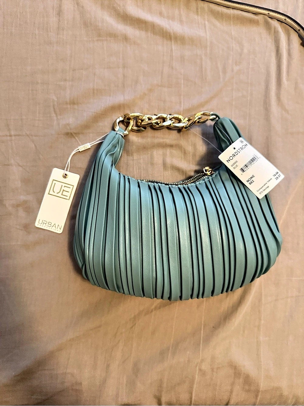 Urban Expressions Pleated Shoulder Bag Green